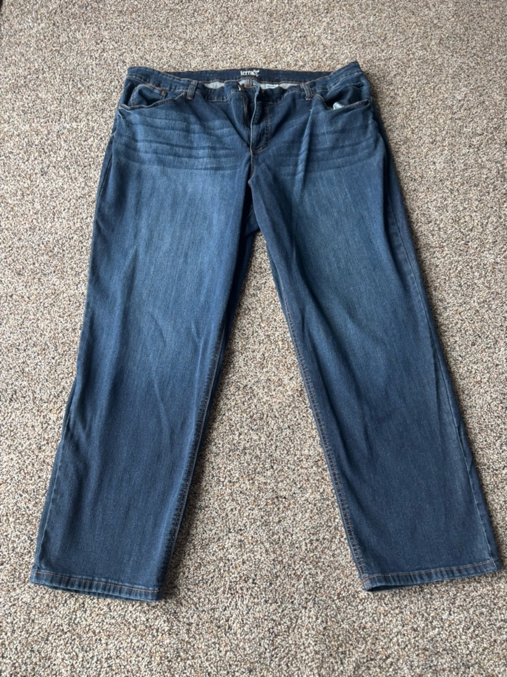 Terra & Sky Womens Jeans 22W Straight Leg Dark Wash Plus Size Stretch Denim